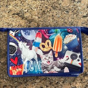 Colorful Kids Unicorn and Cat Pouch NWOT